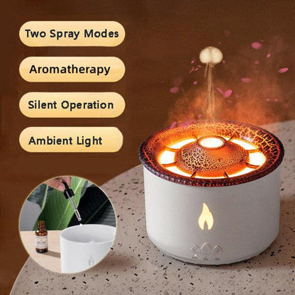 New Creative Ultrasonic Essential Oil Humidifier Volcano Aromatherapy Machine Spray Jellyfish Air Flame Humidifier Diffuser - Homreo