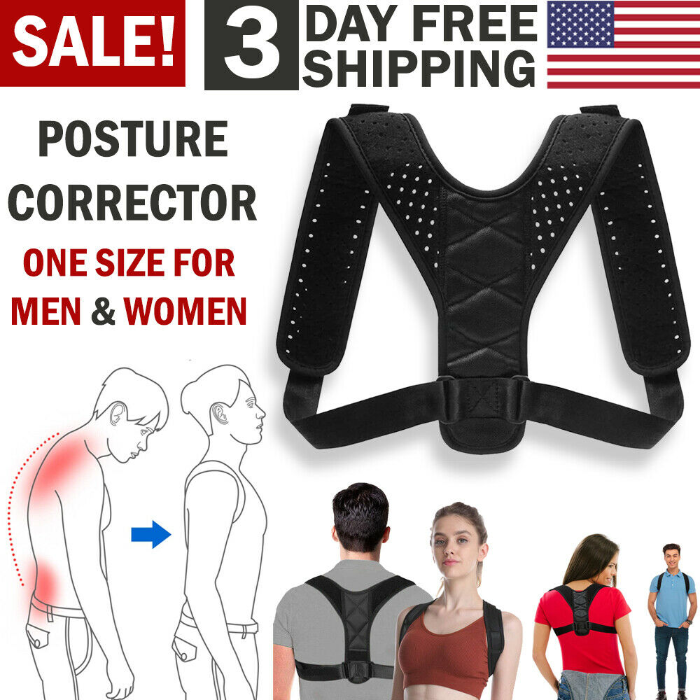 Posture Corrector Men Women Upper Back Pain Brace Clavicle Support Straightener