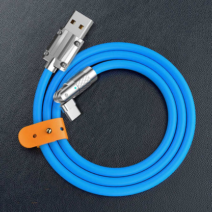 120W Fast Charge Data Cable 180 Degrees Rotary Elbow Zinc Alloy Silicone Wire - Homreo