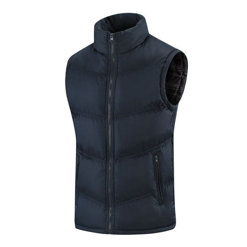 Fashion Stand-up Collar Sleeveless Waistcoat Warm Vest Men's Jacket Trend - Homreo