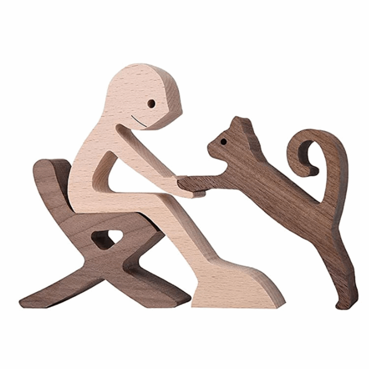 DIY Figurine Wood Sculpture Home Decoration - Homreo