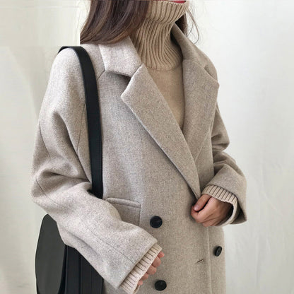 Temperament Slim Mid-length Winter New Product Woolen Coat