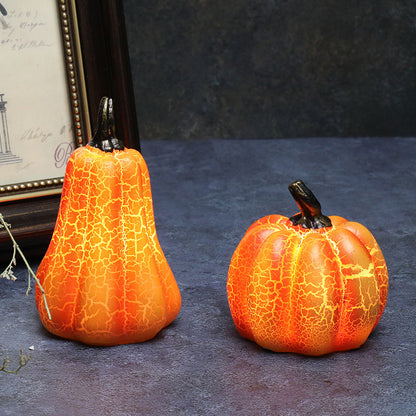 New Halloween Pumpkin Lantern Simulation Pumpkin LED Candle Lamp Resin Luminous Pumpkin - Homreo