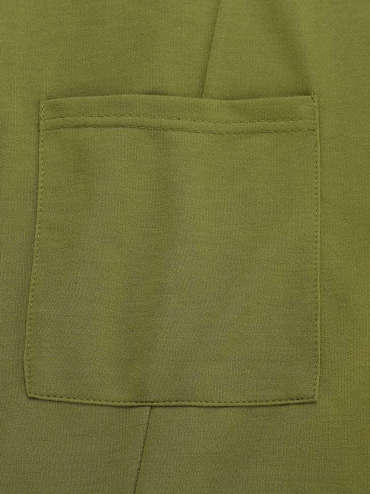 Casual Women Solid Color V-Neck Pocket Long Sleeve Mini Dress - Homreo
