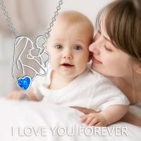 Mother Daughter Necklace 925 Sterling Silver Opal Mother Gifts
