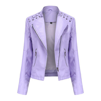 Women's Leather Jackets Women's Short Jackets Slim Thin Leather Jackets Ladies Motorcycle Suits