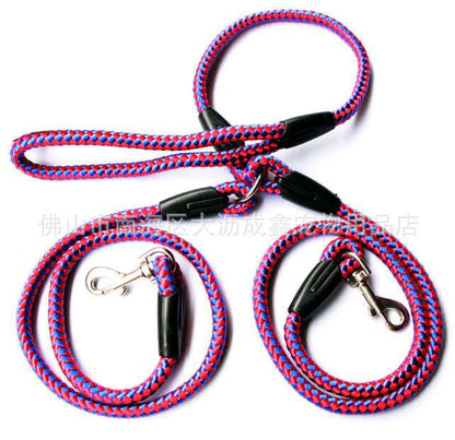 Double-Ended Traction Rope For Walking The Dog Hand-Double-Ended Traction Rope One Plus Two Leash Collar Pet Supplies Dog Collar - Homreo