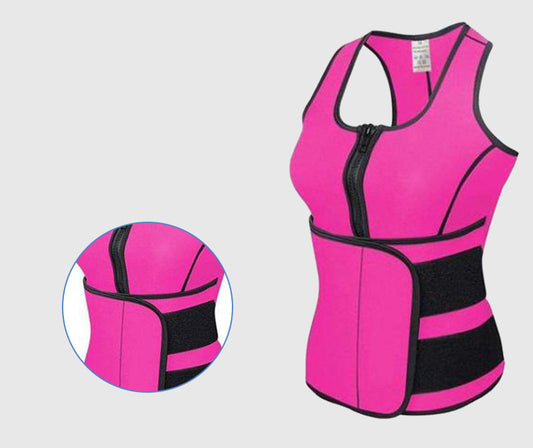 Sweat Neoprene Tank Top Slimming Adjustable Waist Trainer Belt Body Shaper Tummy Fat Burner - Homreo