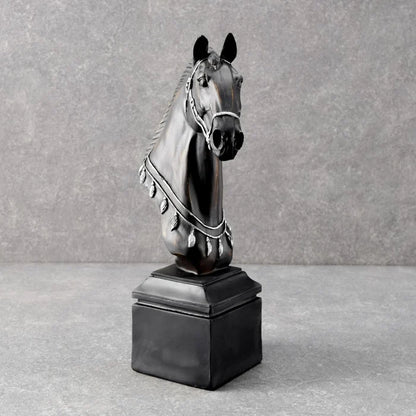 Dazzling Dressage Horse Sculpture with Silver Accents - Homreo