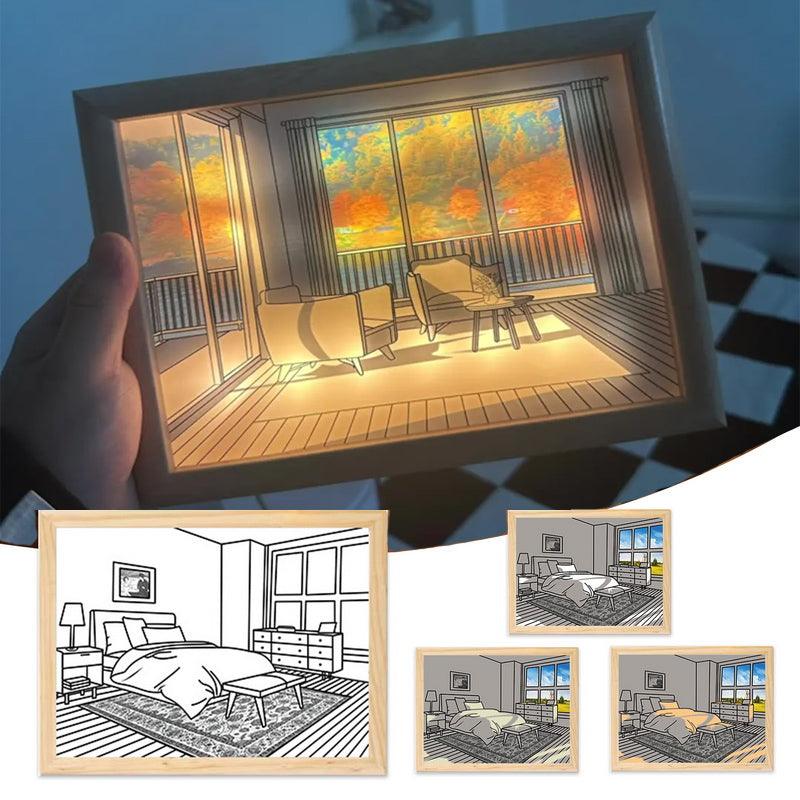 Illuminated Picture LED Decorative Light Painting Bedside Picture Style Creative Modern Simulate Sunshine Drawing Night Light Gift - Homreo