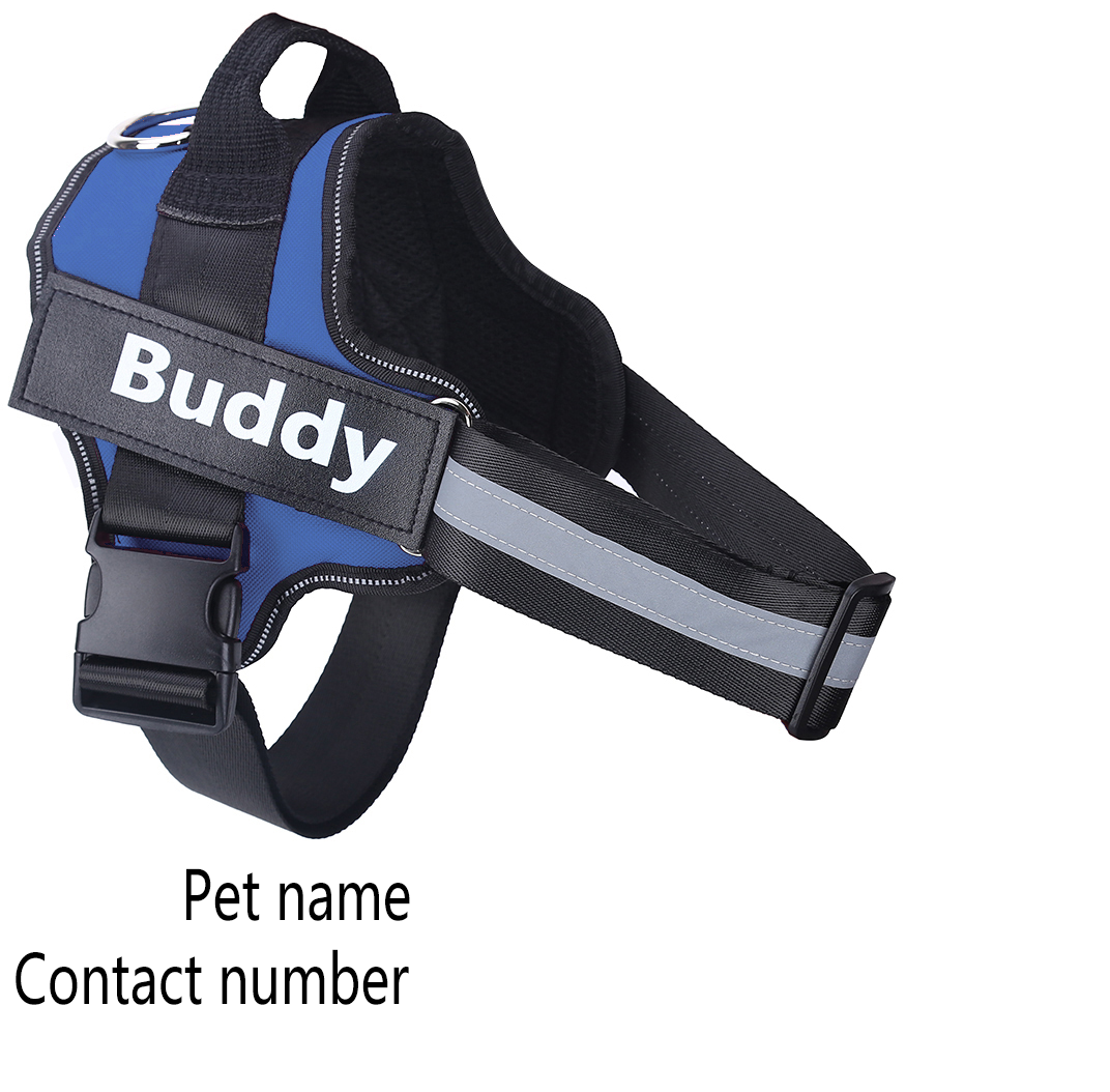 Personalized Dog Harness NO PULL Reflective Breathable Adjustable Pet Harness Vest For Small Large Dog Custom Patch Pet Supplies - Homreo