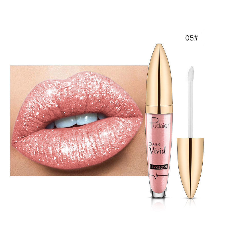 Pudaier Sip Glitter Flip Matte Shimmer Lip Gloss No Stain On Cup Diamond Lipstick - Homreo