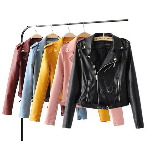 2021 autumn and winter women's clothing coat Korean version of the Korean version of women's leather jacket fashion women's clothing wholesale