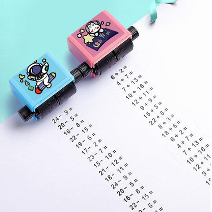 Math Roller Stamp Addition Subtraction Multiplication Division Practice Digital Type Mathematical Operation Stamp Pupils Teacher - Homreo