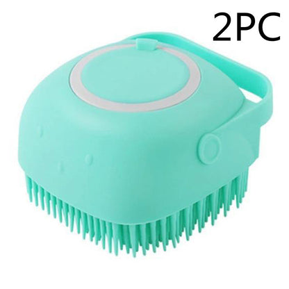 Silicone Dog Bath Massage Gloves Brush Pet Cat Bathroom Cleaning Tool Comb Brush For Dog Can Pour Shampoo Dog Grooming Supplies - Homreo
