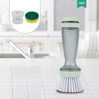 Pot Brush Dish Brush Dish Scrub Brush With Soap Dispenser For Dishes Kitchen Sink Pot Pan Scrubbing 1 Brush 2 Refills - Homreo