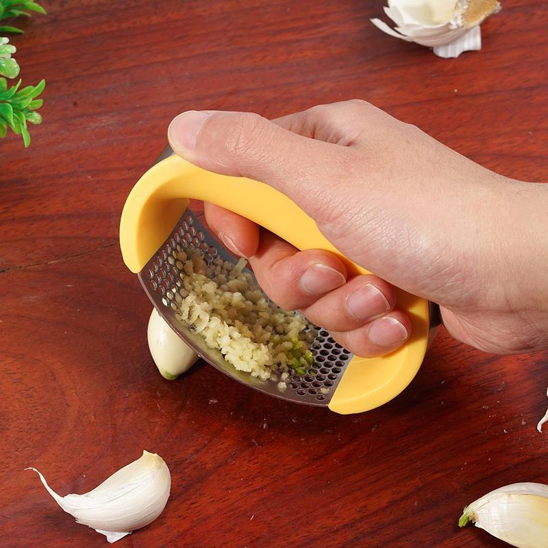 Stainless Steel Garlic Masher Garlic Press Household Manual Curve Fruit Vegetable Tools Kitchen Gadgets - Homreo