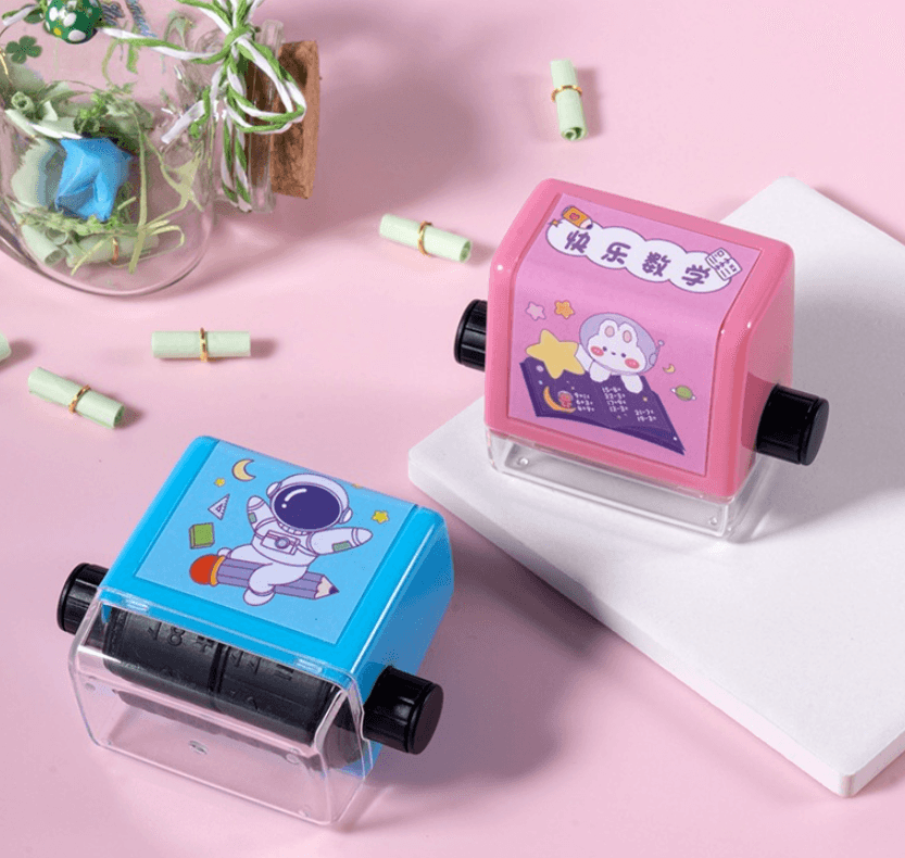 Math Roller Stamp Addition Subtraction Multiplication Division Practice Digital Type Mathematical Operation Stamp Pupils Teacher - Homreo