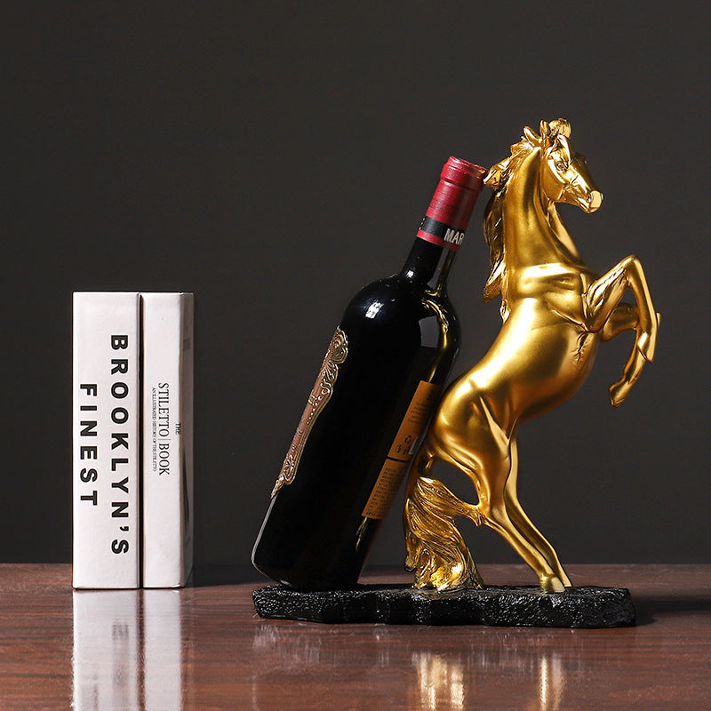 Golden Horse Wine Rack Fashion