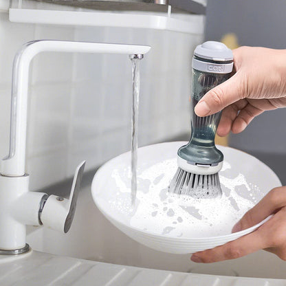 Pot Brush Dish Brush Dish Scrub Brush With Soap Dispenser For Dishes Kitchen Sink Pot Pan Scrubbing 1 Brush 2 Refills - Homreo