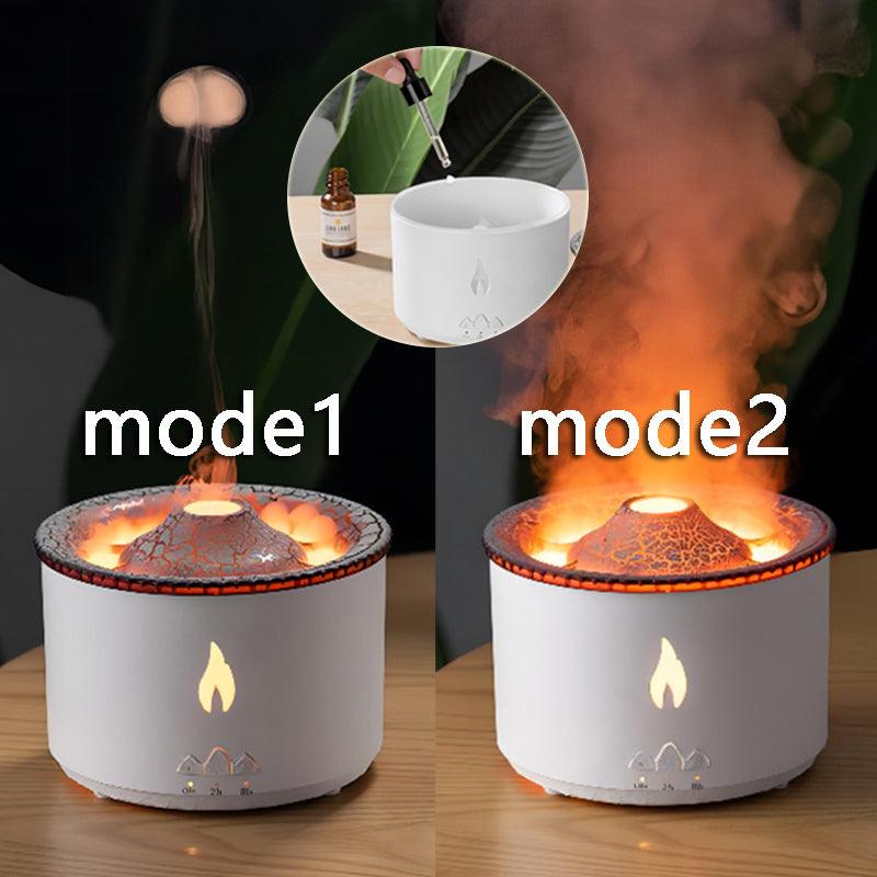 New Creative Ultrasonic Essential Oil Humidifier Volcano Aromatherapy Machine Spray Jellyfish Air Flame Humidifier Diffuser - Homreo