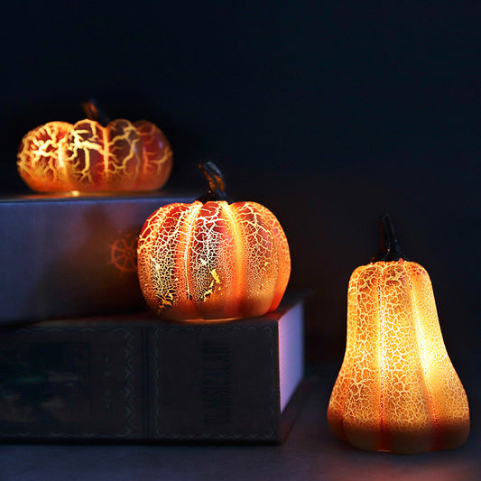 New Halloween Pumpkin Lantern Simulation Pumpkin LED Candle Lamp Resin Luminous Pumpkin - Homreo