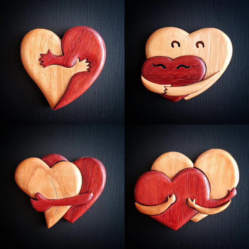 Courtyard Creative Wooden Pendant Heart-shaped Craft