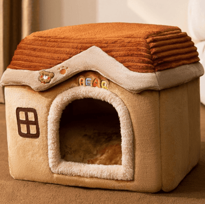 Foldable Dog House Pet Cat Bed Winter Dog Villa Sleep Kennel Removable Nest Warm Enclosed Cave Sofa Pets Supplies - Homreo