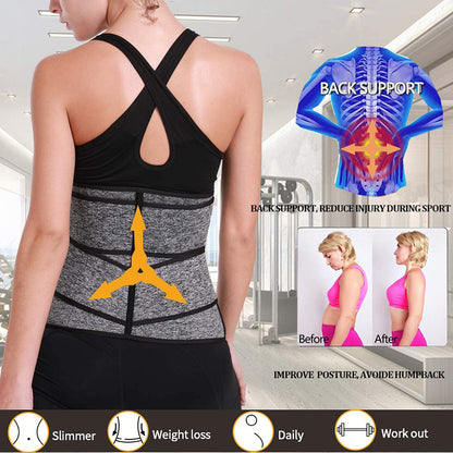 Tummy Sweat Shapewear Bodysuits Women Waist Trainer Slimming 2-3 Belts Workout Shaper Corset - Homreo