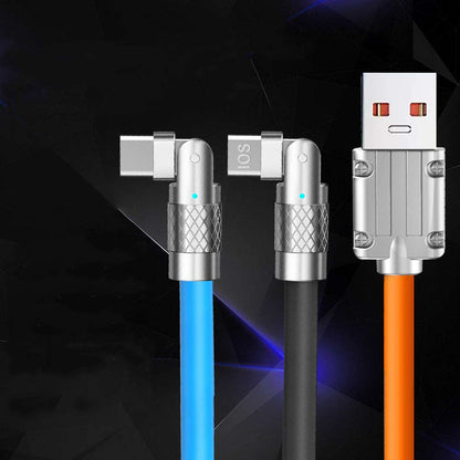 120W Fast Charge Data Cable 180 Degrees Rotary Elbow Zinc Alloy Silicone Wire - Homreo