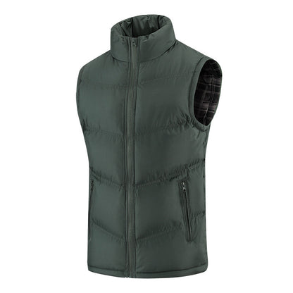 Fashion Stand-up Collar Sleeveless Waistcoat Warm Vest Men's Jacket Trend - Homreo