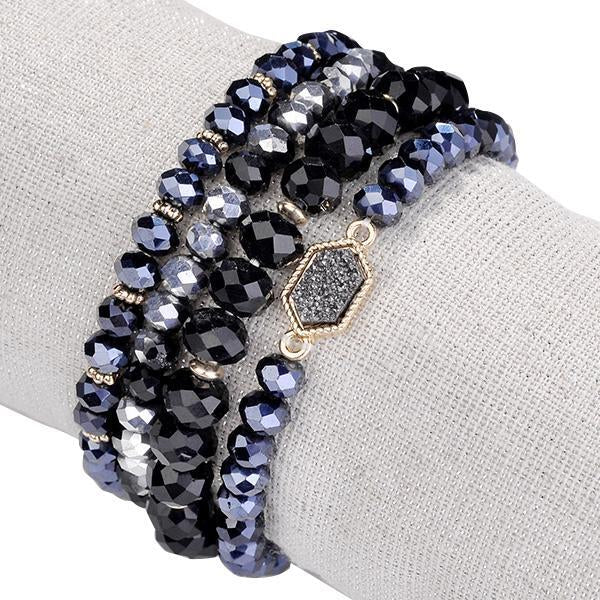 Color: BEAUTIFUL BLUE - Arm Candy Natural Stone And Glass Crystal Bracelets - Homreo