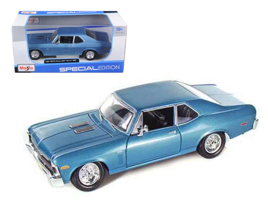 1970 Chevrolet Nova SS Coupe Blue 1/24 Diecast Model Car by Maisto - Homreo