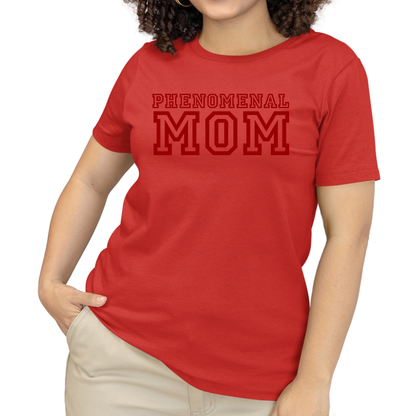 Womens T-Shirt Phenomenal Mom A Heartfelt Gift For Mothers, Red - Homreo