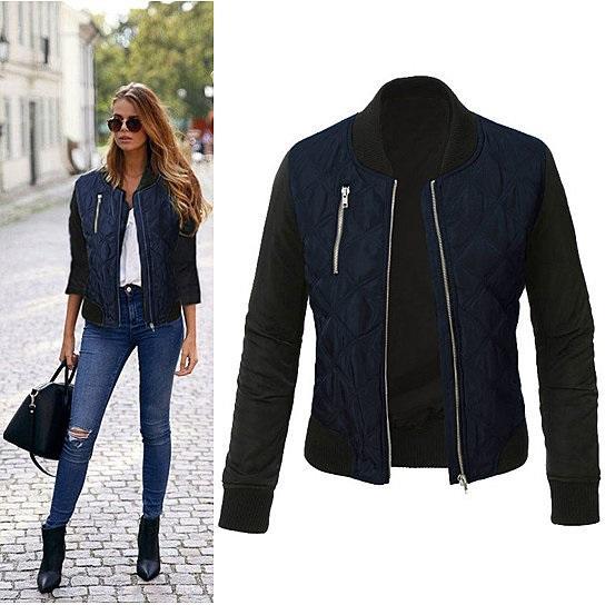 Chic Babe Bomber Jacket In Quilted Satin - Homreo