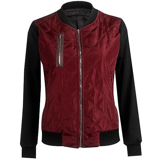Chic Babe Bomber Jacket In Quilted Satin - Homreo