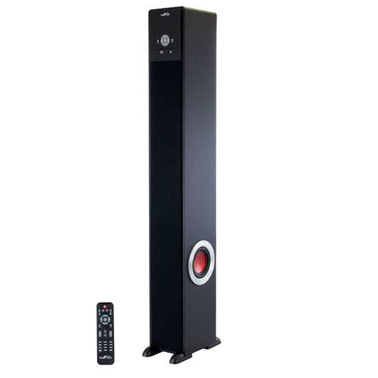 beFree Sound Bluetooth Powered 90 Watt Tower Speaker in Black with 5.1 Inch Subwoofer - Homreo