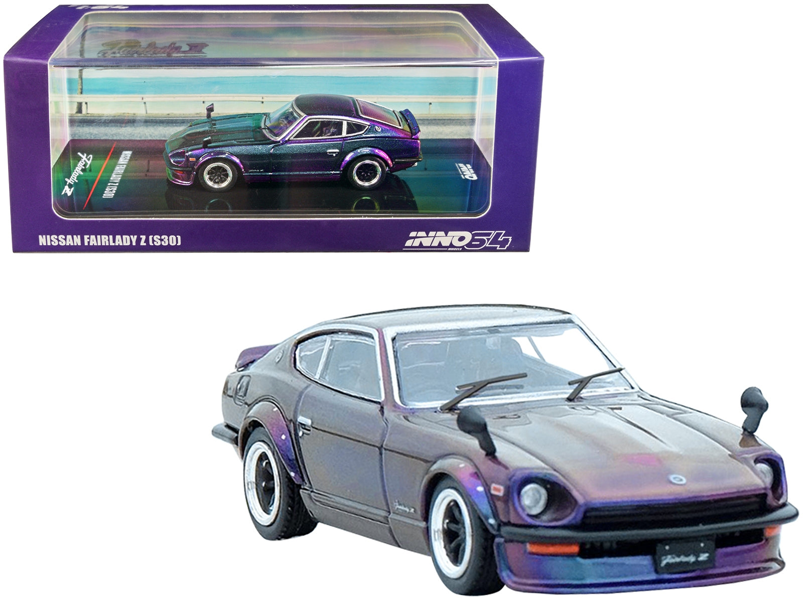 Nissan Fairlady Z (S30) RHD (Right Hand Drive) Midnight Purple II Metallic "Hong Kong Ani-Com and Games 2022" Event Edition 1/64 Diecast Model Car by Inno Models - Homreo