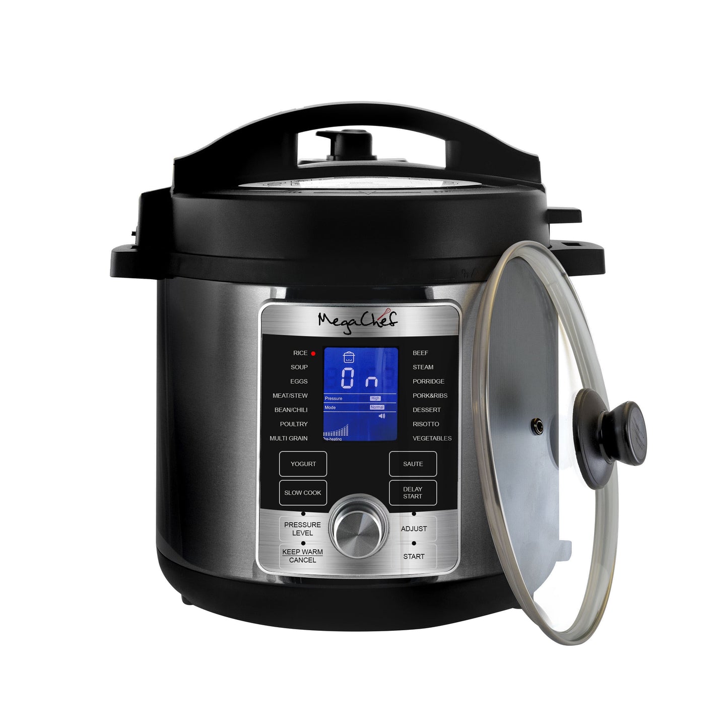 MegaChef 6 Quart Stainless Steel Electric Digital Pressure Cooker with Lid - Homreo